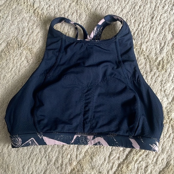 Lululemon Free To Be Serene Bra High Neck Graffiti Pop Antoinette True Navy 6 - Picture 6 of 9